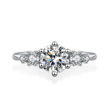Sparkling 925 Silver 1CT D Colour Moissanite Diamond Rings for Women Engagement Wedding jewellery with GRA
